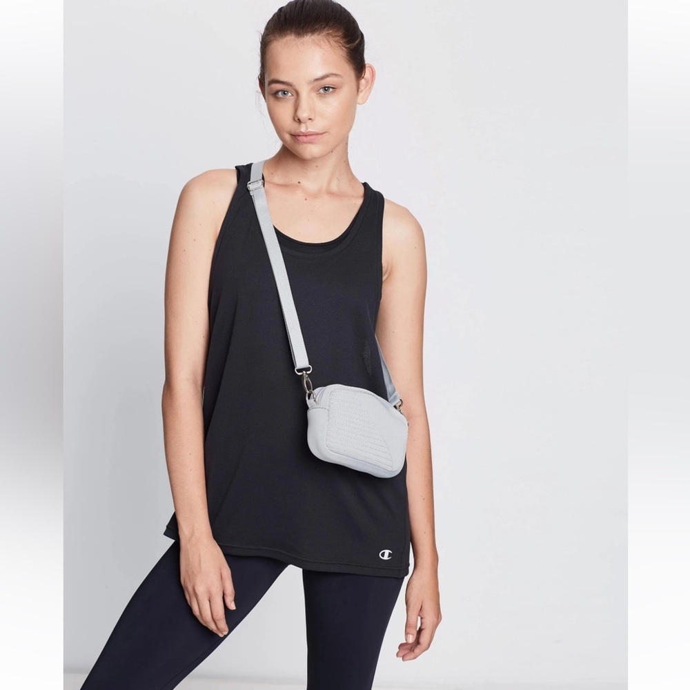 VOORAY Grey Moto neoprene crossbody bag